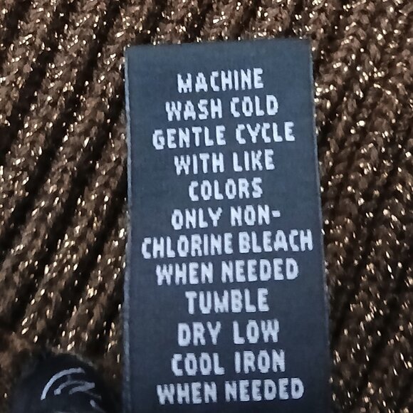 INC International Concepts Cardigan Sweater S Brown Metallic Sparkle Open Front - Picture 9 of 9